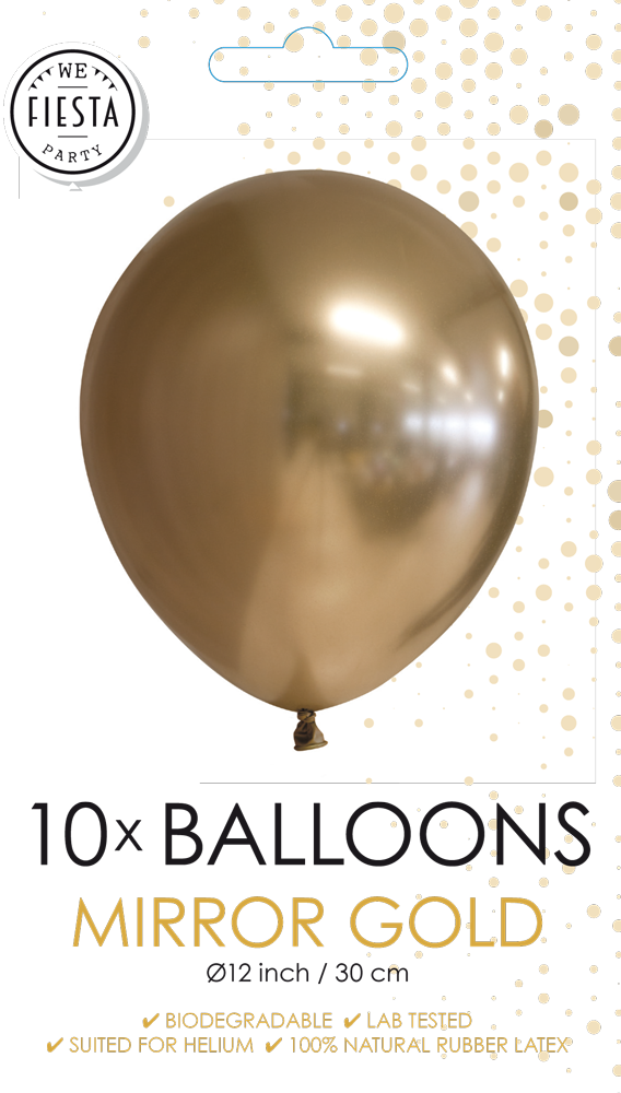 Afbeelding van Chrome Ballonnen goud 10st.