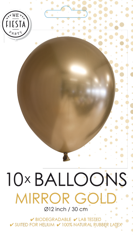 Afbeelding van Chrome Ballonnen goud 10st.