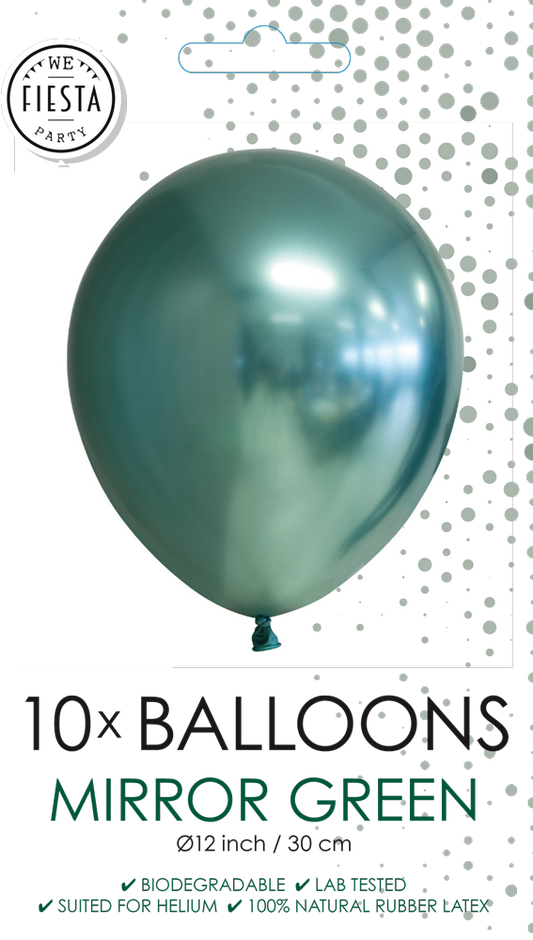 Afbeelding van Ballonnen chrome Groen 10 stk.
