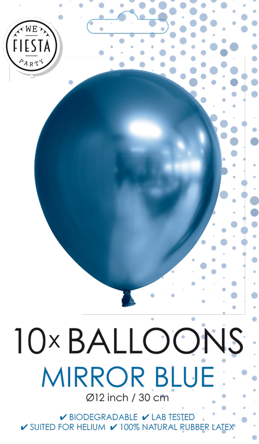 Afbeelding van Ballonnen chrome blauw 10 st