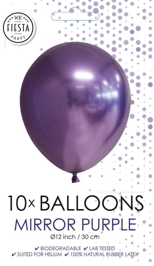Afbeelding van Chrome ballonnen paars 10 stk.