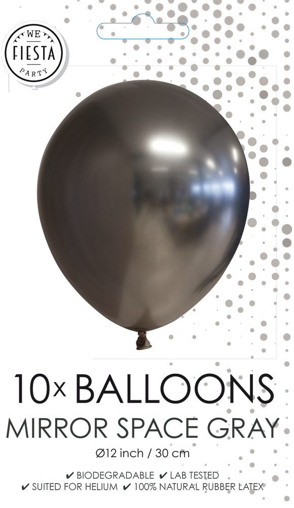 Afbeelding van 10 Ballonnen chrome space gray met helium