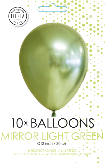 Afbeelding van Ballonnen Chrome licht groen 10 st.