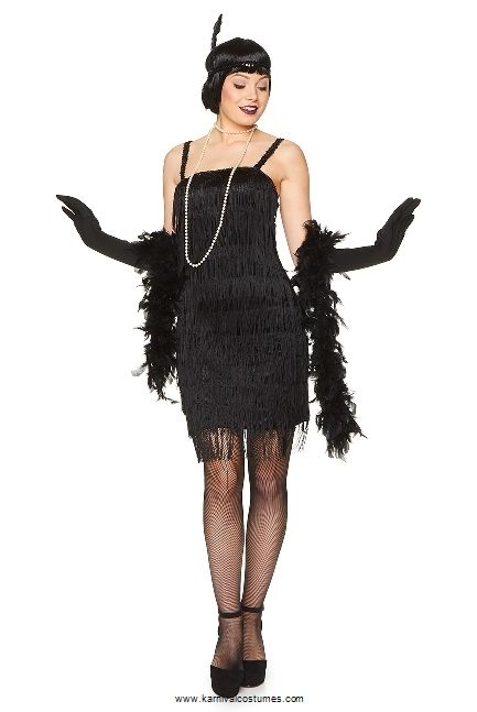 Afbeelding van Flapper dress black L