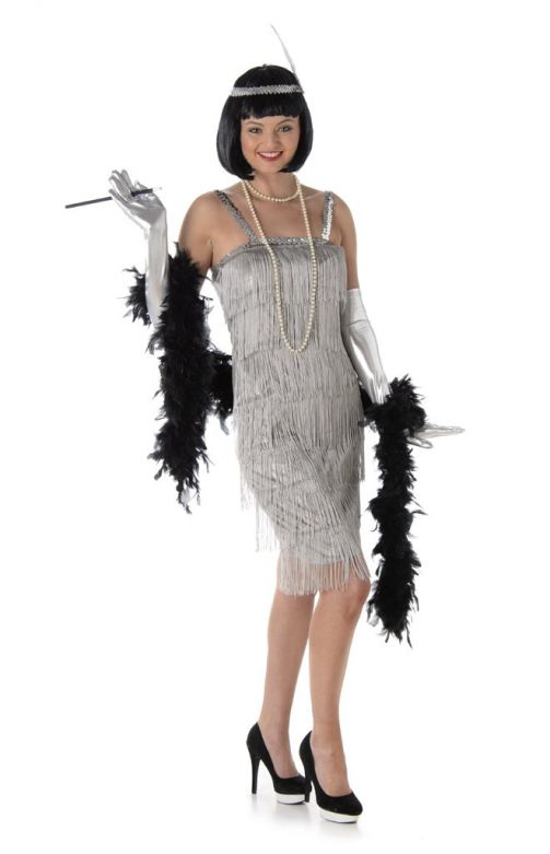 Afbeelding van Flapper Dress Zilver M
