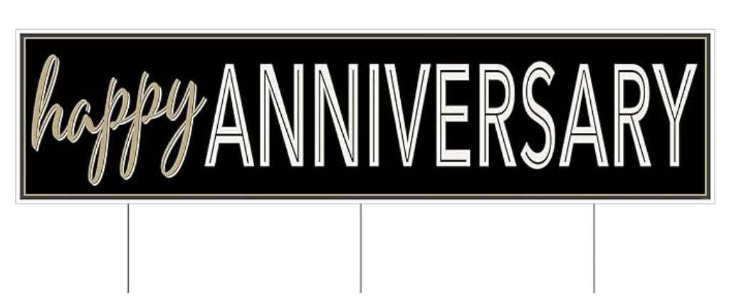 Afbeelding van Happy Anniversary jumbo yard sign