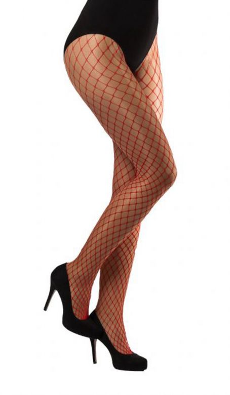 Afbeelding van Panty visnet rood grof