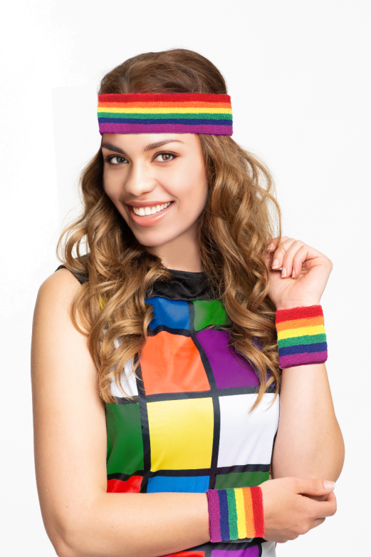 Afbeelding van Zweetbandjes Regenboog