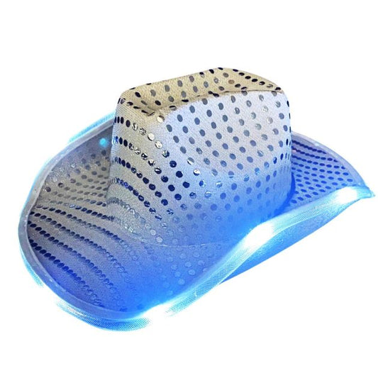 Afbeelding van Cowboy hoed Light up zilver