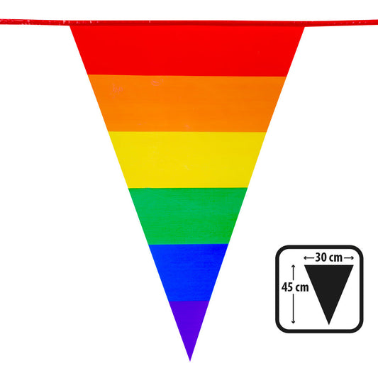 Afbeelding van PE vlaggenlijn Regenboog (45 x 30 cm)(8 m)