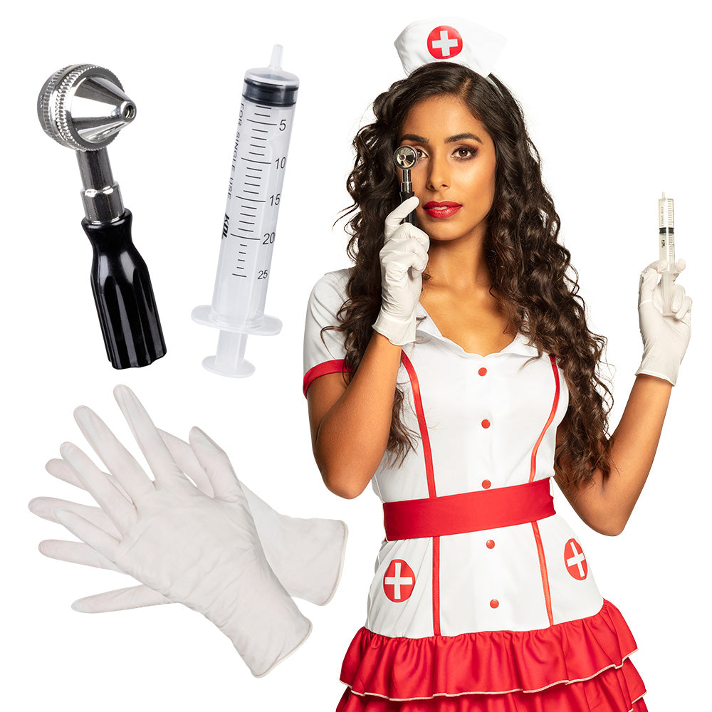 Afbeelding van Medische kit (handschoenen, injectiespuit, otoscoop)
