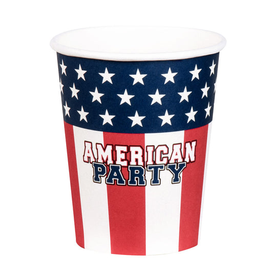 Afbeelding van Set 10 papieren bekertjes 'AMERICAN PARTY' (25 cl)