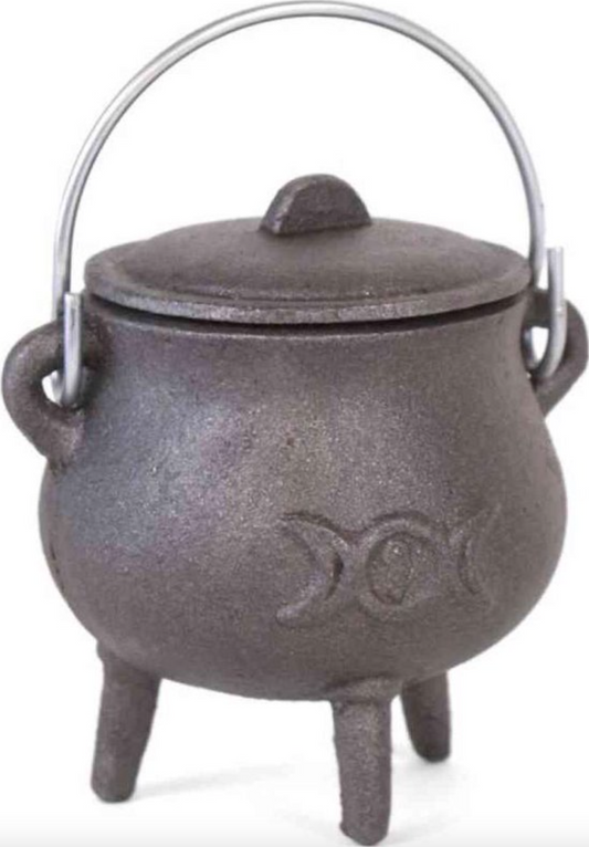 Afbeelding van Cast Iron 7 cm Cauldron with triple moon
