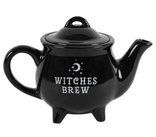 Afbeelding van Witches brew black cauldron teapot