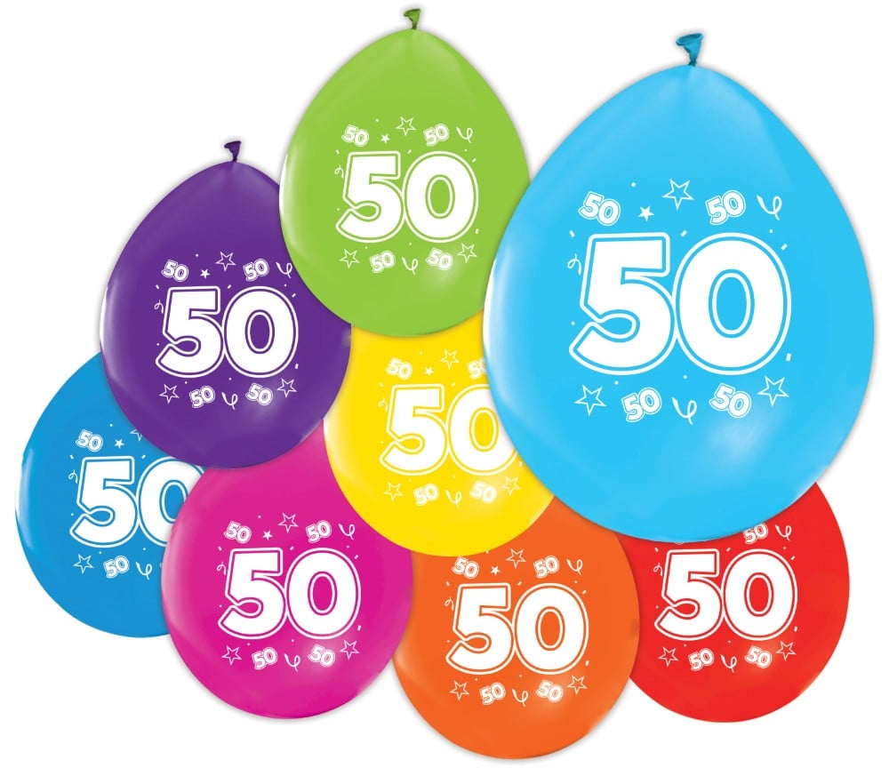 Afbeelding van Balloneen "50" 8st.