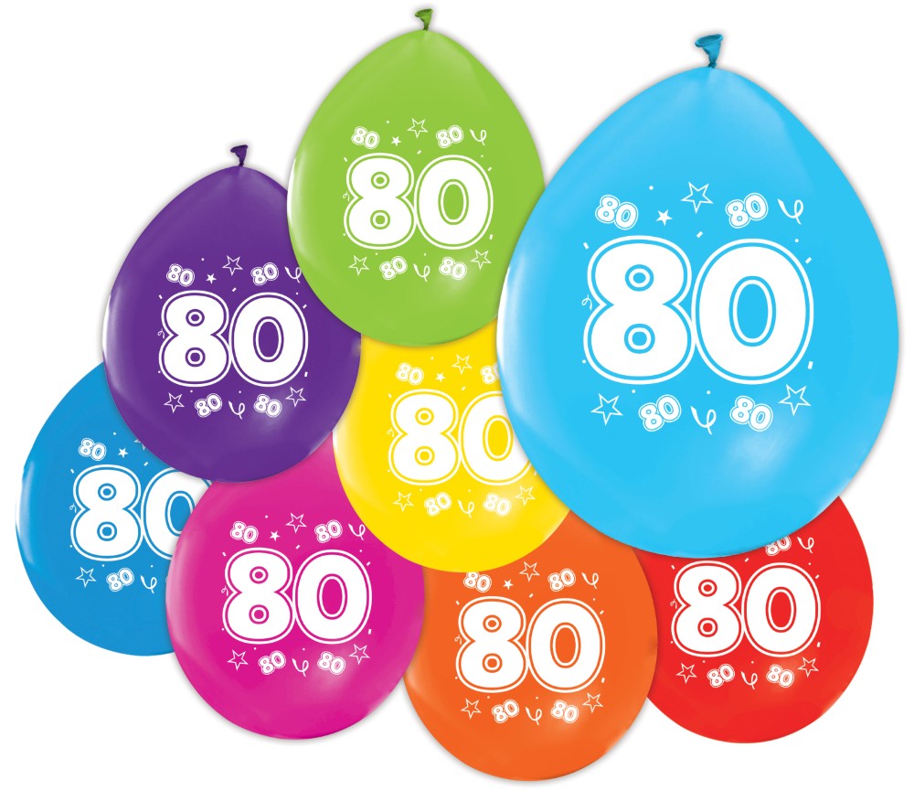 Afbeelding van Ballonnen "80" 8 st.