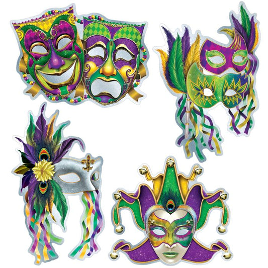 Afbeelding van Decoratie Maskers M.G 4 stk.