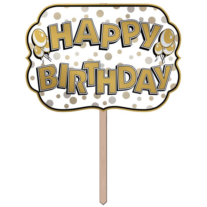 Afbeelding van Happy Birthday foil yard sign