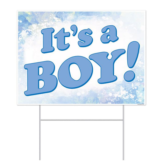 Afbeelding van It's a boy plastic yard sign