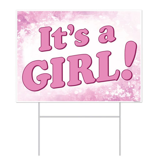 Afbeelding van It's a girl plastic yard sign