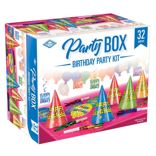 Afbeelding van Birthday party box 32 dlg.