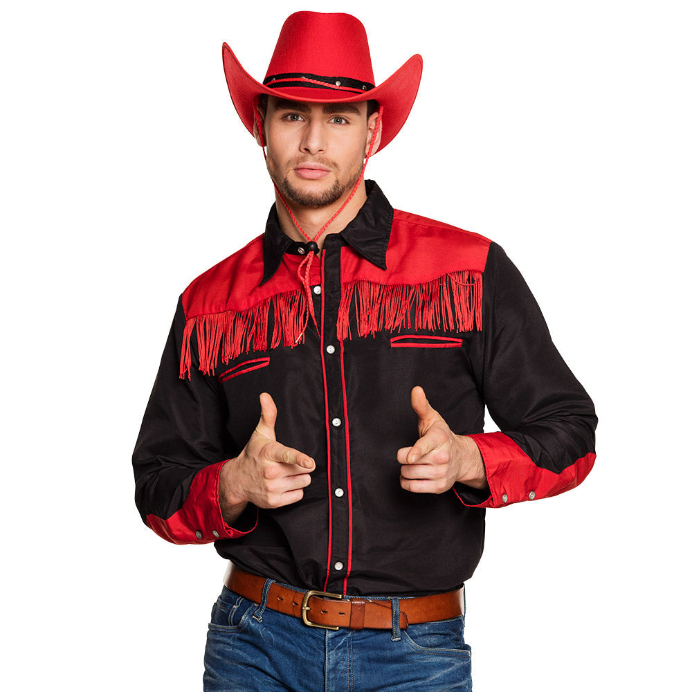 Afbeelding van Shirt Western zwartrood (L)