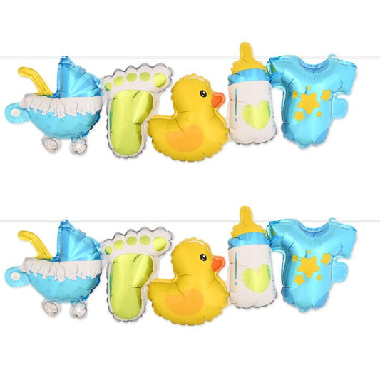 Afbeelding van Baby Boy balloon streamer met helium