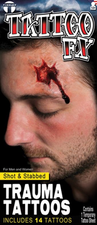 Afbeelding van Trauma tattoo Shot and stabbed