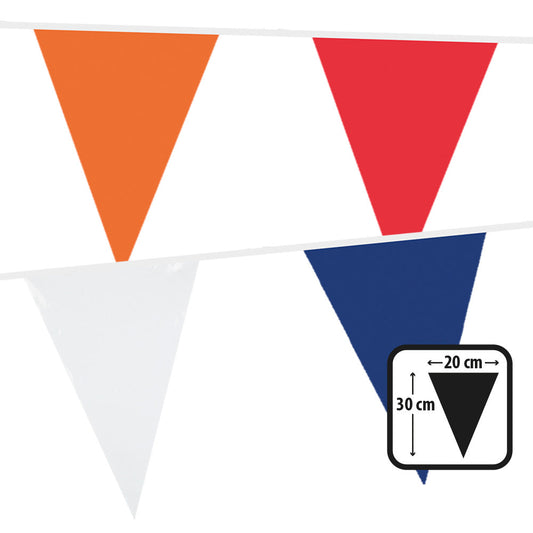 Afbeelding van PE vlaggenlijn oranje-rood-wit-blauw (30 x 20 cm)(10 m)