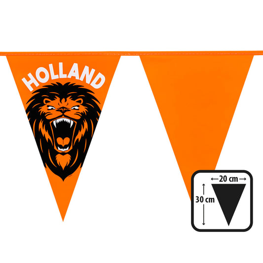 Afbeelding van PE vlaggenlijn brullende leeuw 'Holland' (30 x 20 cm)(6 m)