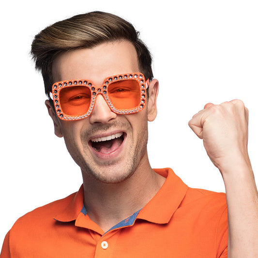 Afbeelding van Partybril Bling bling oranje