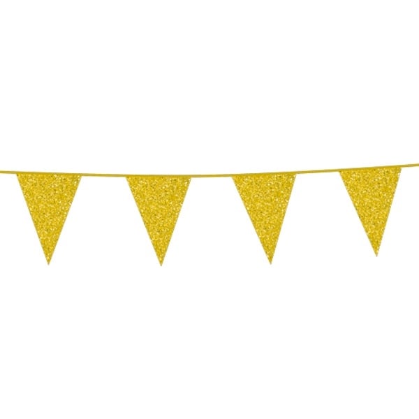 Afbeelding van Glitter vlaglijn goud klein 6 m.