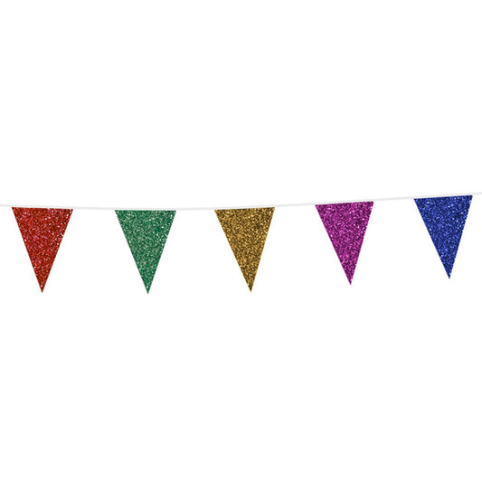 Afbeelding van Glitter vlaglijn multicolor klein 6 m.