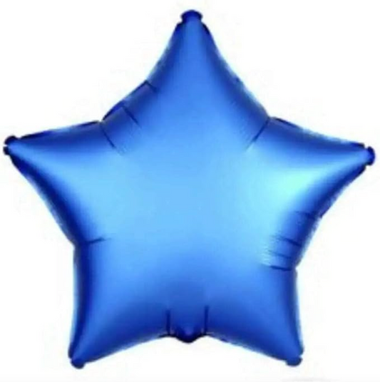 Afbeelding van Folie ster chrome blauw met helium