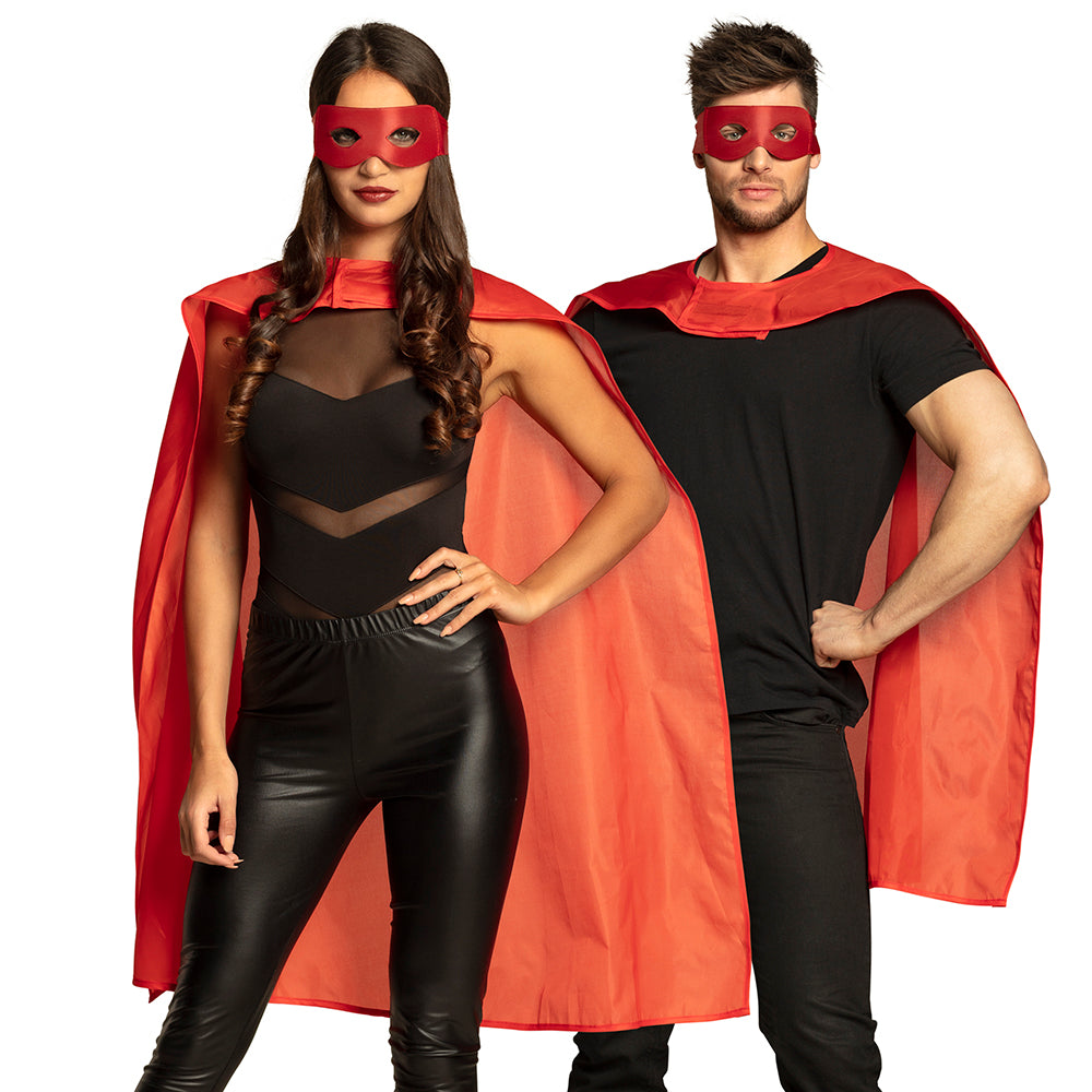 Afbeelding van Set Hero rood (oogmasker en cape 90 cm)