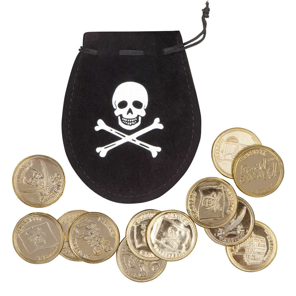 Afbeelding van Set Piratenzakje met 12 munten