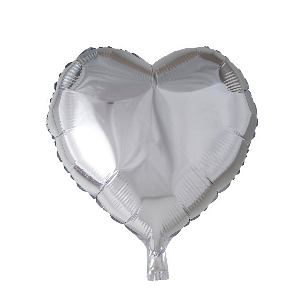 Afbeelding van Folie Hart Zilver met helium