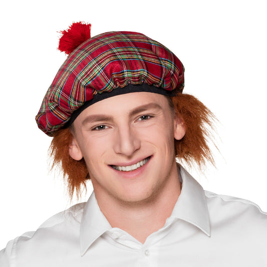 Afbeelding van Baret Mr Tartan rood met haar