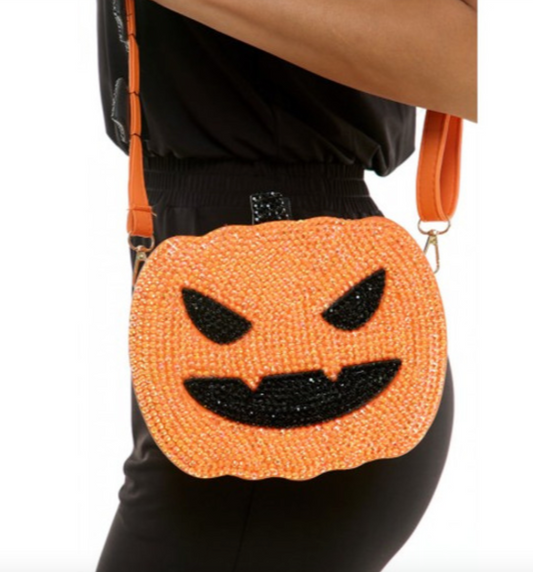 Afbeelding van Purse Handtas Pumpkin orange rhinestones