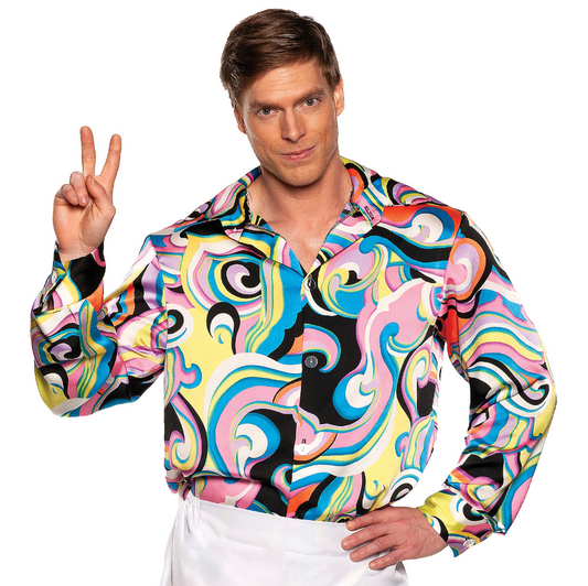 Afbeelding van Shirt 60's multi swirl OS