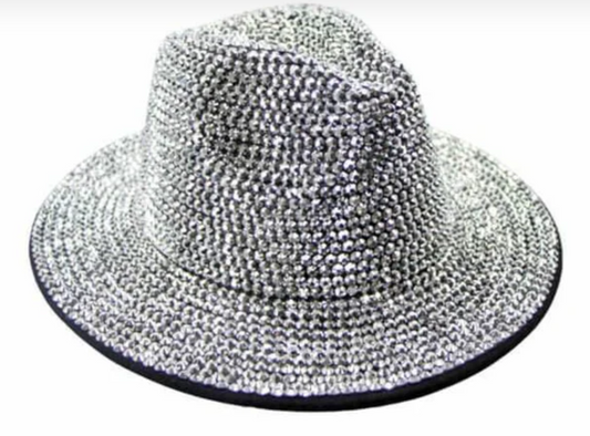 Afbeelding van Gangster hoed zilver bling