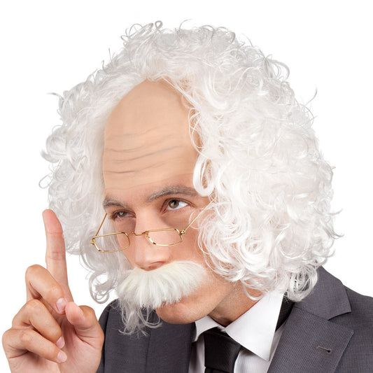 Afbeelding van Pruik Professor met snor en bril
