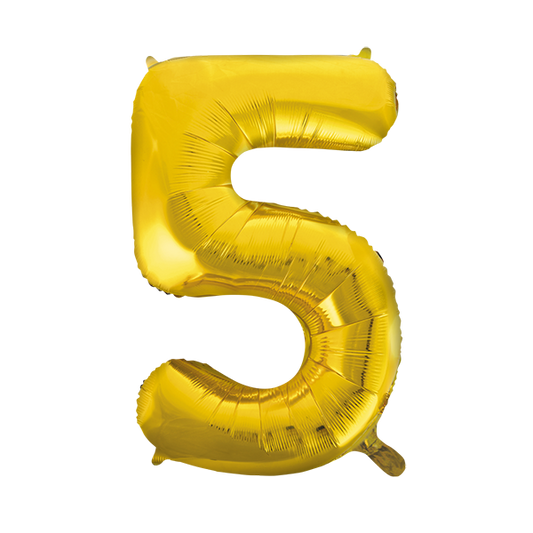 Afbeelding van Folie cijfer5 goud groot met helium