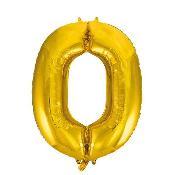 Afbeelding van Folie cijfer 0 goud groot met helium