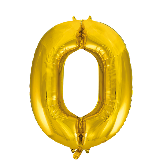 Afbeelding van Folie cijfer 0 goud groot met helium
