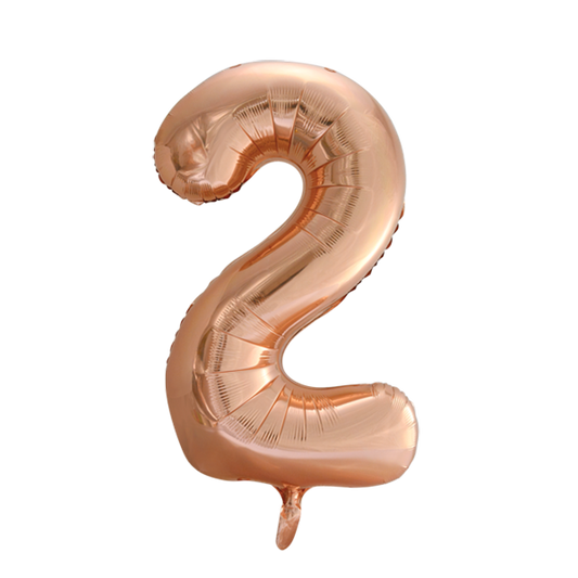 Afbeelding van Folie cijfer 2 rosegold groot met helium