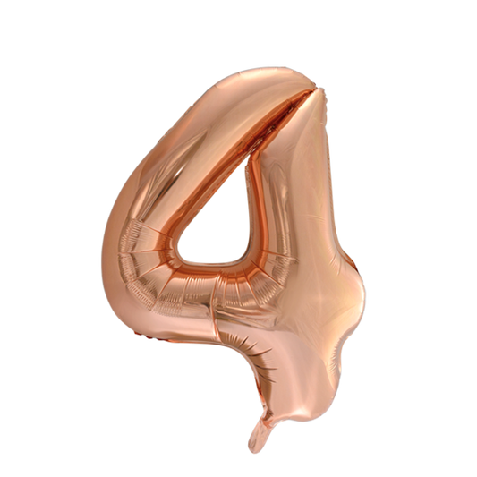 Afbeelding van Folie cijfer 4 groot rosegold met helium