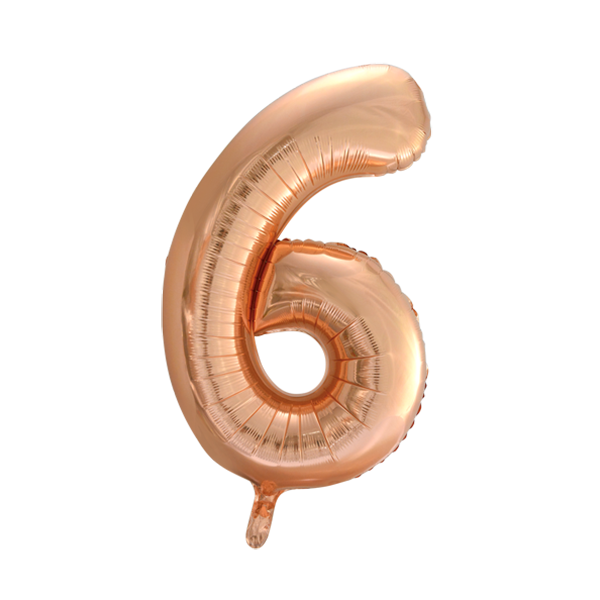 Afbeelding van Foliecijfer "6"rosegold 86 cm. met helium