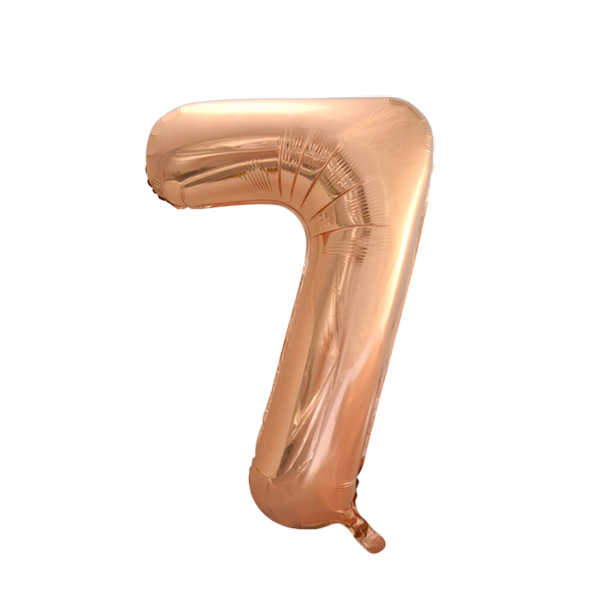 Afbeelding van Folie cijfer 7 rose gold groot met helium