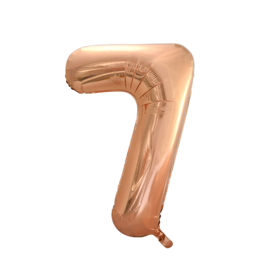 Afbeelding van Folie cijfer 7 rose gold groot met helium